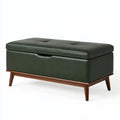 Banc coffre de rangement 110 cm revêtement synthétique vert foncé style moderne