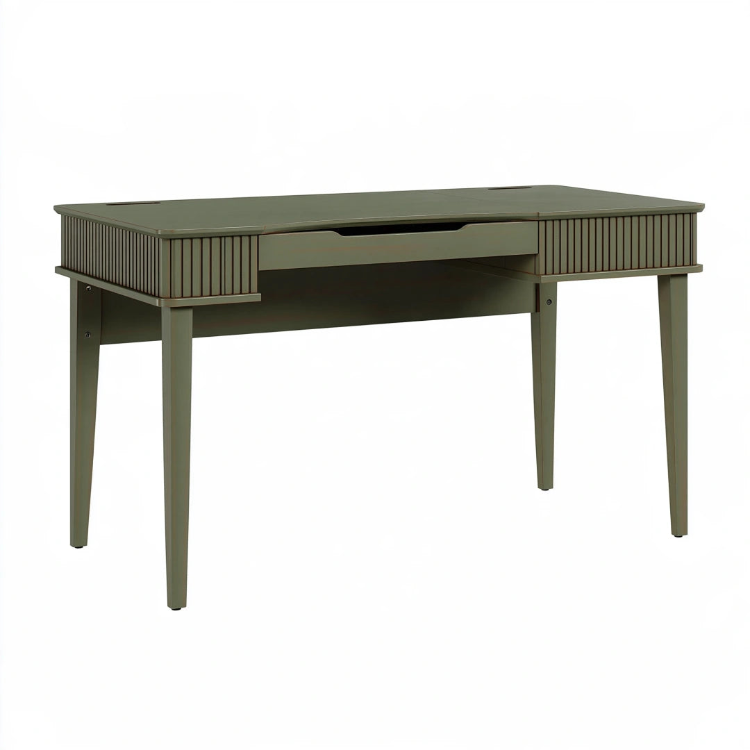 Bureau 120 x 60 x 75 cm en bois vert avec tiroir style contemporain