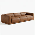Canapé 3 places 230 cm brun revêtement aspect cuir style contemporain