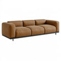 Canapé 3 places 240 x 100 x 75 cm en revêtement synthétique marron style contemporain