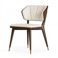 Chaise de salle à manger 55 x 58 x 82 cm bois brun et revêtement beige style contemporain