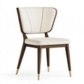 Chaise de salle à manger 50 x 58 x 82 cm en bois et tissu beige noyer style contemporain