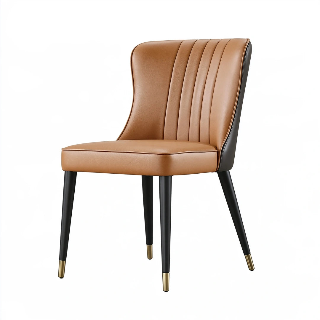 Chaise de salle à manger 52 x 60 x 86 cm revêtement synthétique camel style contemporain