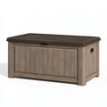 Coffre de rangement extérieur 120 x 60 x 60 cm en résine taupe avec couvercle
